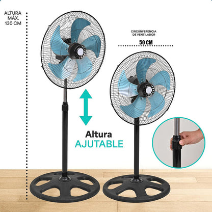 Pack X2 Ventiladores Metalicos Ventilador Pedestal Indoor