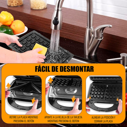 Sandwicheras 6 En 1 Sandwichera Electrica Maquina De Gofre Arcashopping Plancha Sandwichera Maquina Panini Sanduchera 6 En 1 Maquina Waflles 6 Placas Extraibles