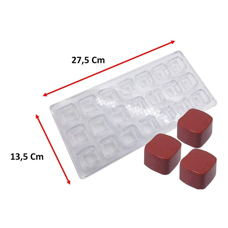 Molde Chocolate Policarbonato Moldes Para Bombones Cuadrado