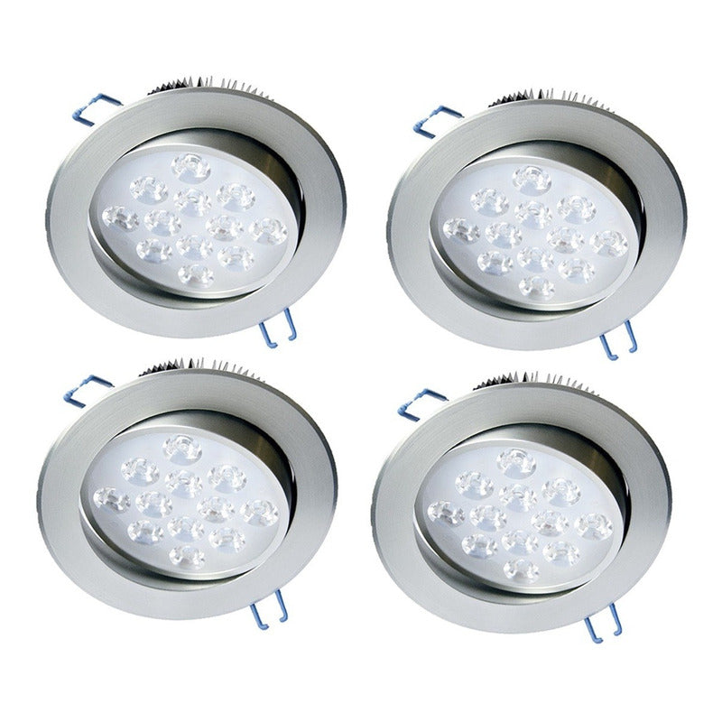 Pack X4 Focos Led Interior Embutido Foco Embutido Led 12w