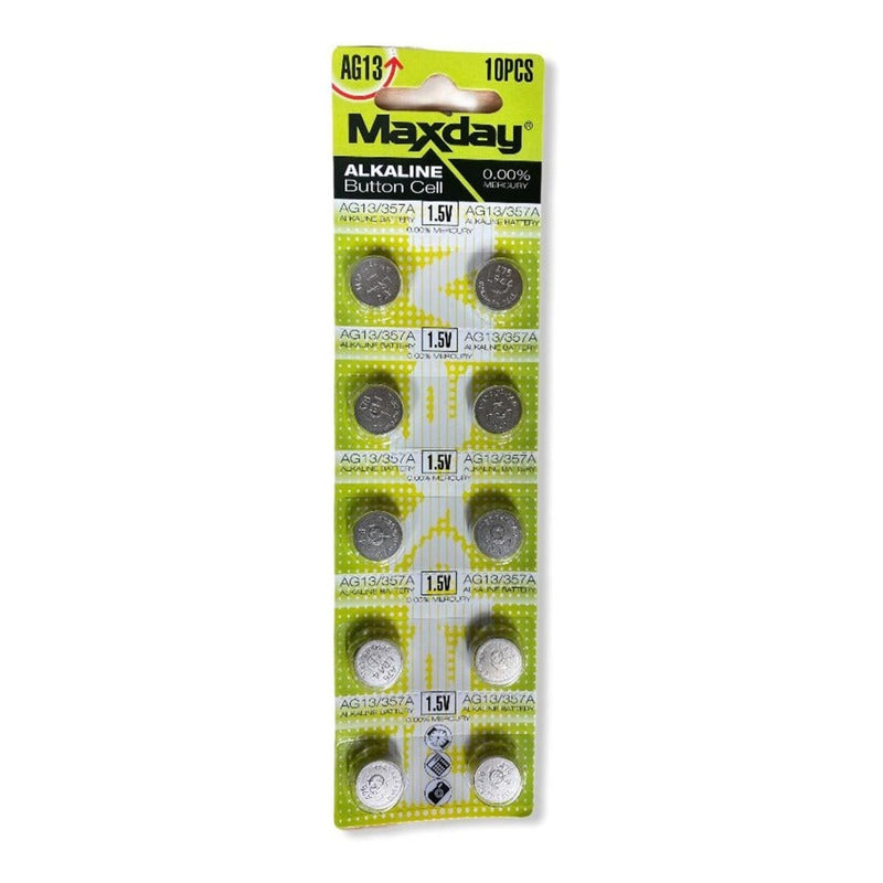 Pack 10 Pila Bateria Ag13 A76 Lr44 Alcalina Baterias Lr44