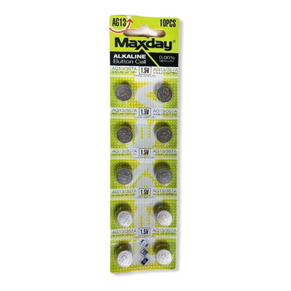 Pack 10 Pila Bateria Ag13 A76 Lr44 Alcalina Baterias Lr44