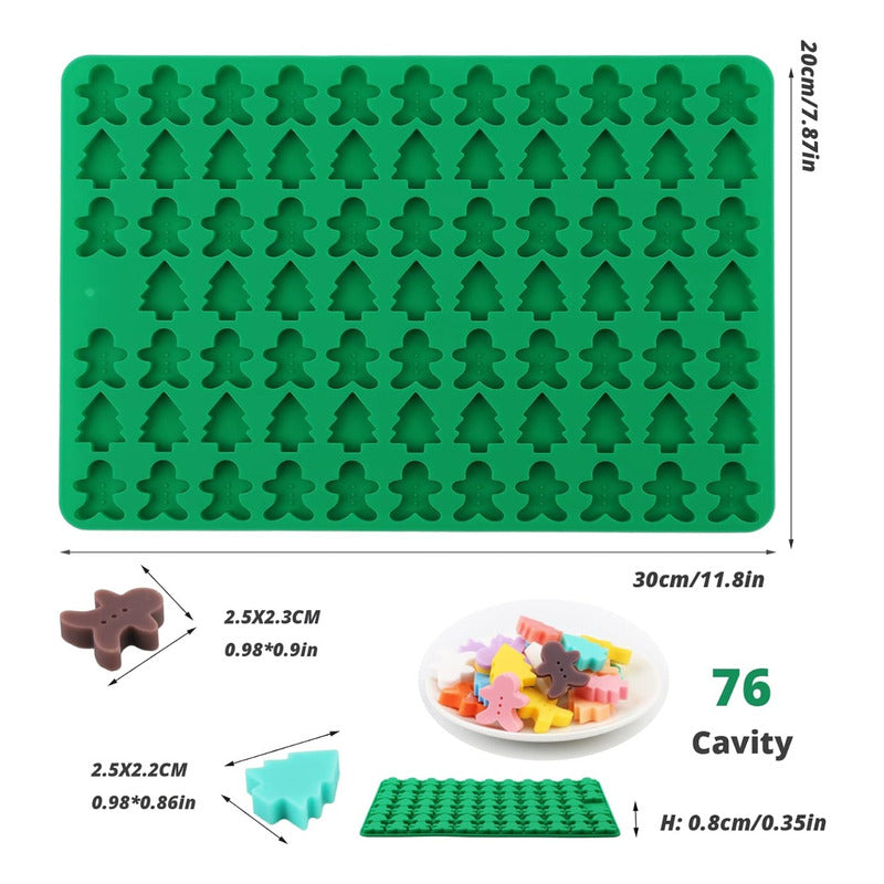 Pack 2 Moldes Silicona Para Chocolate Dulces Moldes Navidad