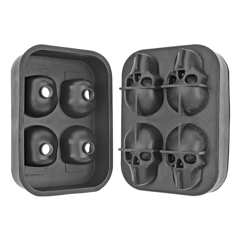 Pack X4 Cubetera Hielo Silicona Calavera Molde Hielo Flexibl