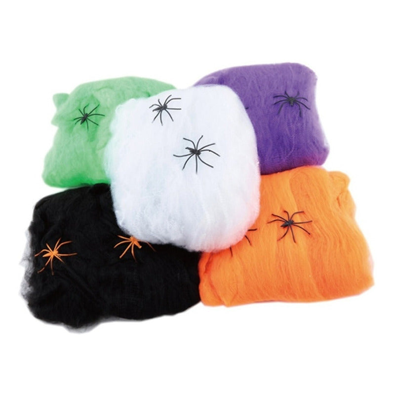 Telaraña Decorativa Halloween Telaraña Para Fiestas Colores - Negro