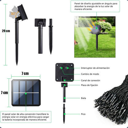 Pack X2 Luces Navideñas Solares Luces Led Solar Luces Navida