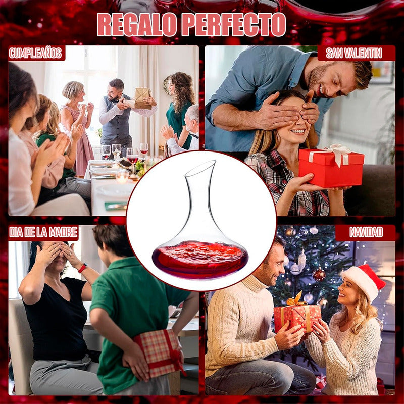 Decantador De Vino Jarra De Vidrio 1.2 Litros Aireador
