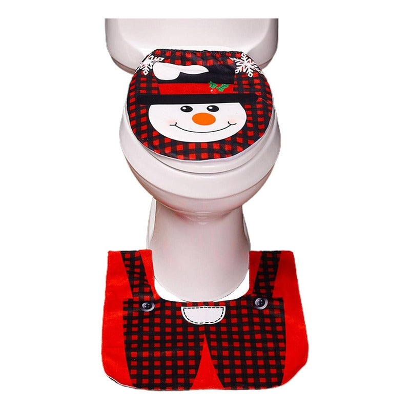 Set Fundas Para Baño De Navidad 2 Piezas Fundas Navideñas