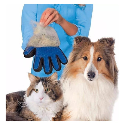 Guantes Removedores De Pelo Suelto Para Perros Y Gatos De Color Azul Verdadero