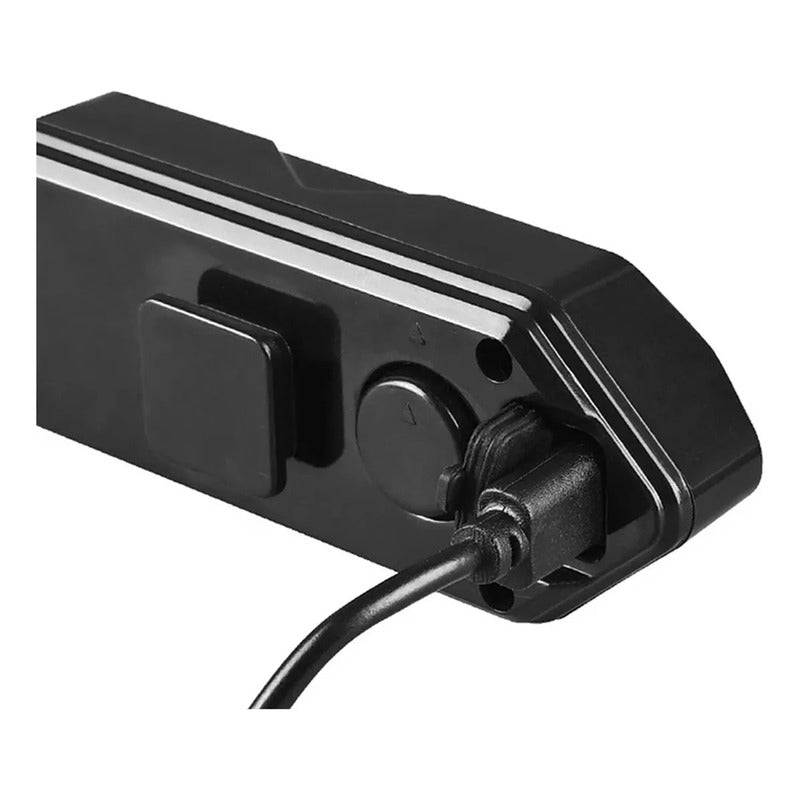 Luz Potente Trasera Para Bici Luz Señalización Bike Inhalamb Negro