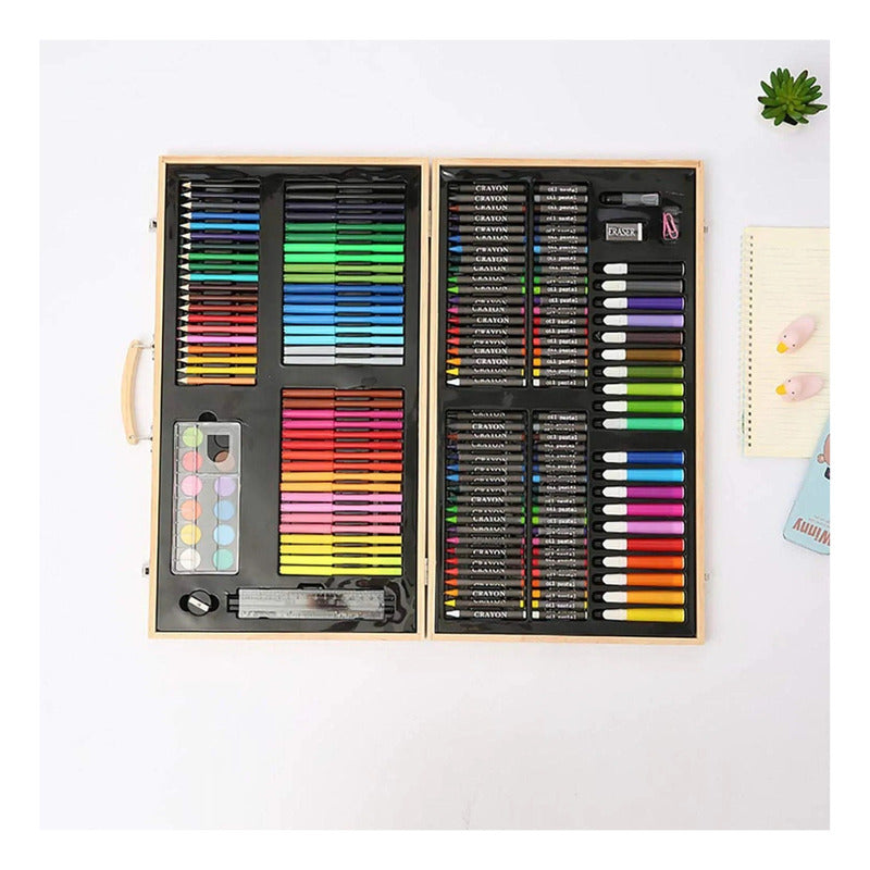 Set Arte Y Dibujo 180 Piezas Maletín De Pintura Lápices