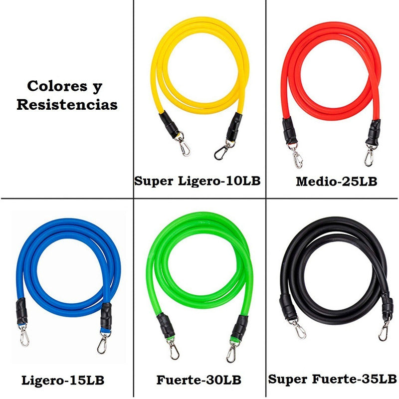 Set Bandas Elasticas Kit Bandas Resistencia Ejercicio 16 Pz