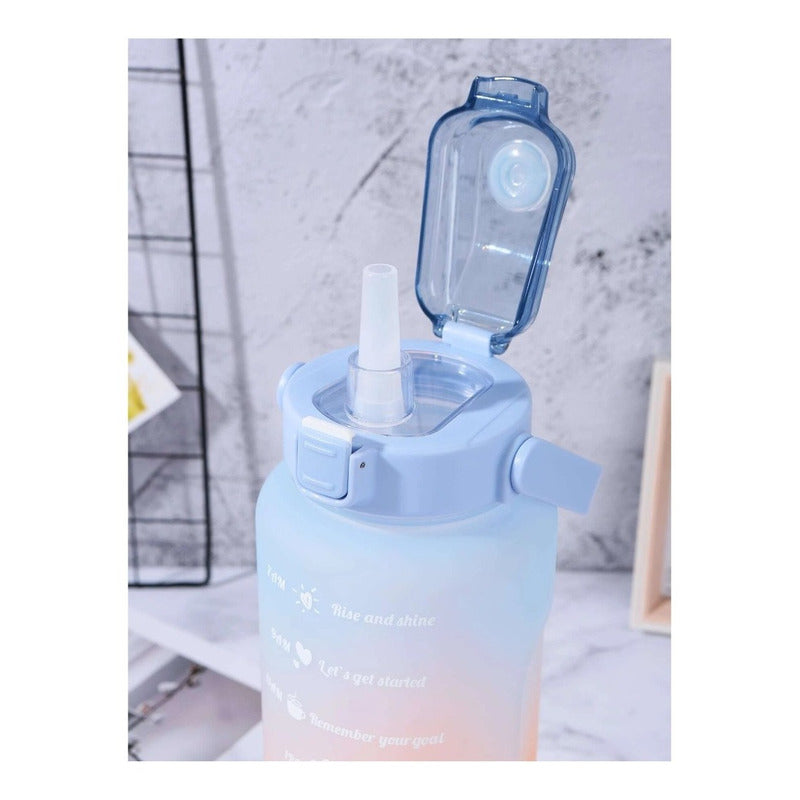 Botella De Agua Portátil Sport 2 Litros Botella Con Horarios