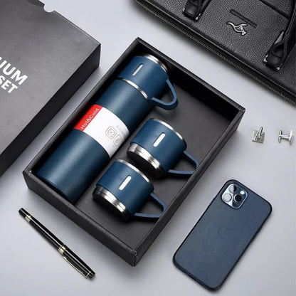 Set Termos Para Agua Caliente Termo Cafe + 3 Tazas 500 Ml