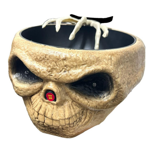 Bowl Dulces Calavera Halloween Mano De Huesos Movimiento