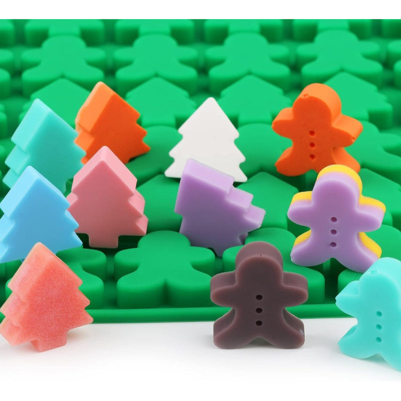 Pack 2 Moldes Silicona Para Chocolate Dulces Moldes Navidad