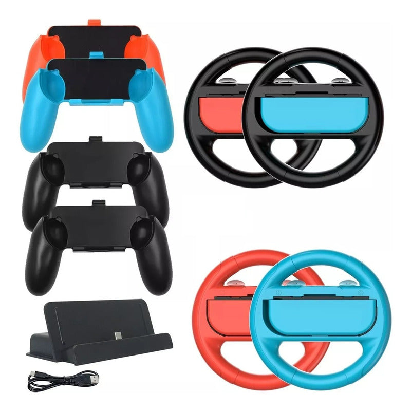 Volante Control Mandos Para Nintendo Tipo Switch Kit 10 En 1