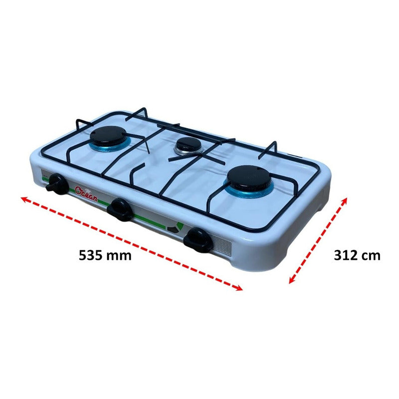 Set Cocina Camping A Gas Cocina Portatil 3 Plato Regulador
