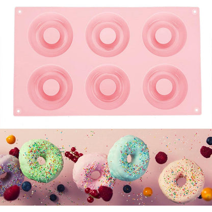 Molde Silicona 6 Rosquillas Moldes Reposteria Donas Donuts
