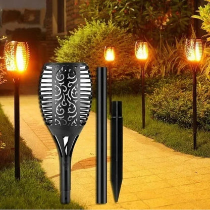 Estaca Solar Led Faroles Exterior Jardin Antorcha Estaca