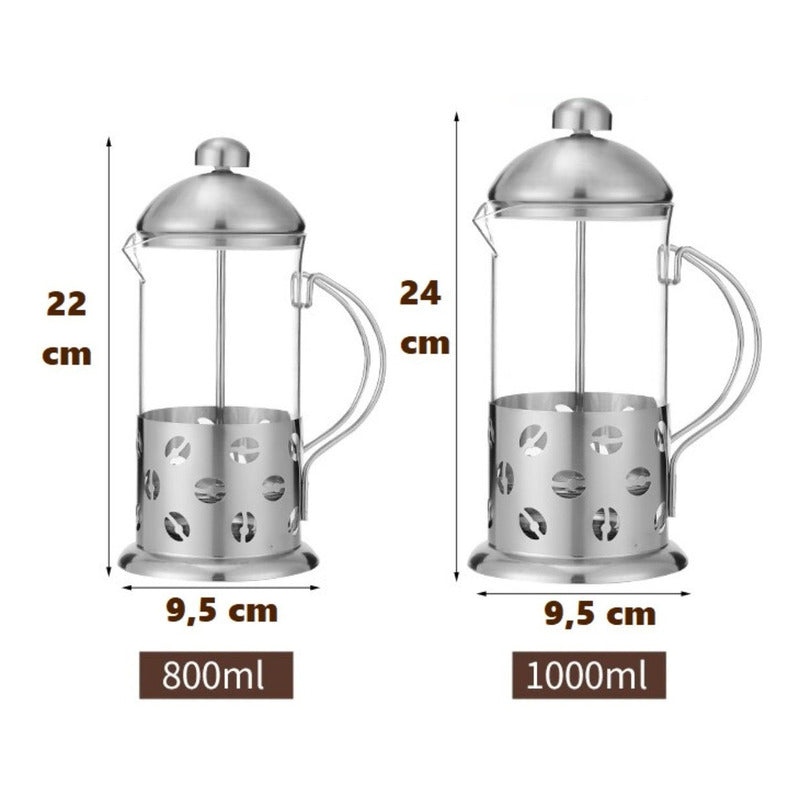 Cafetera Prensa Francesa Cafetera Portatil Acero Inox 1000ml