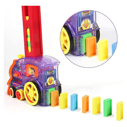 Tren Domino De Juguete Tren Automático Juego Didáctico Color