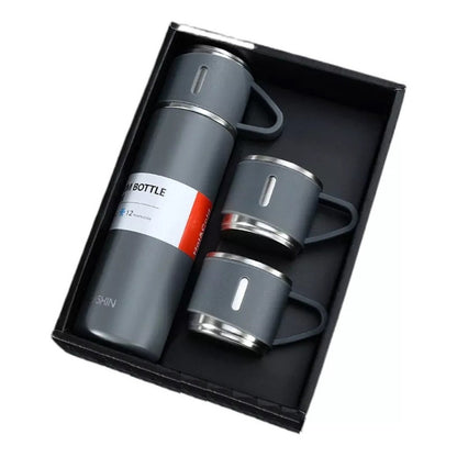 Set Termos Para Agua Caliente Termo Cafe + 3 Tazas 500 Ml