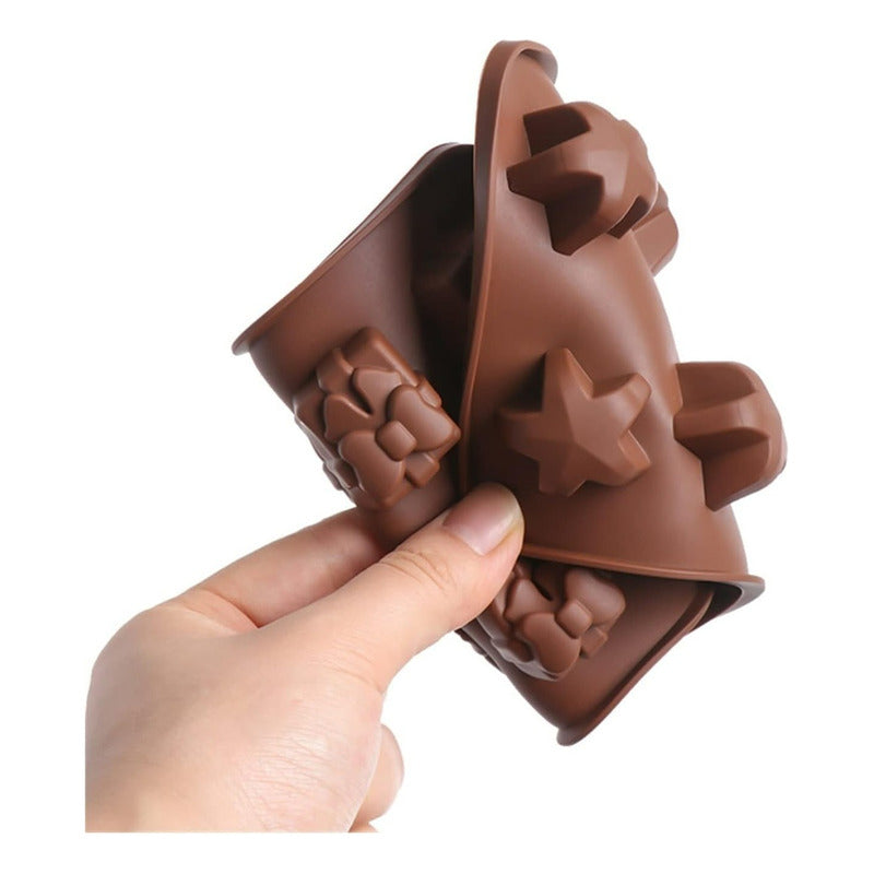 Pack X2 Molde Silicona Chocolate Navidad Moldes Repostería