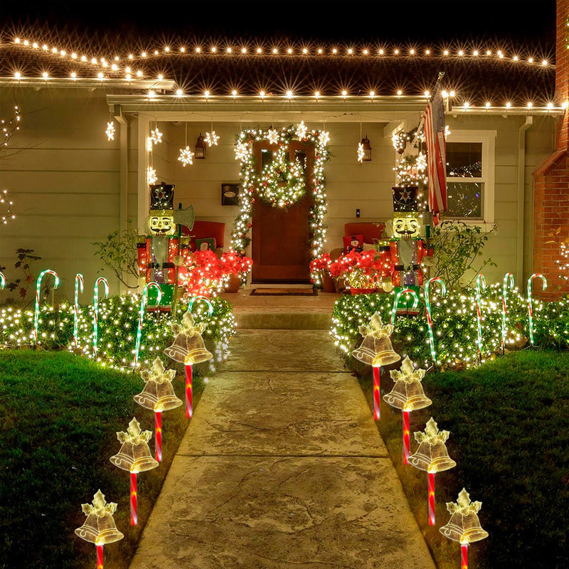 Pack X5 Luces Navideñas Solares Campana Calida Luces Navidad Exterior Solares Estaca Navieña Campana Calida Arcashopping Luces Navideñas Estacas Solares Luces Navidad Solar