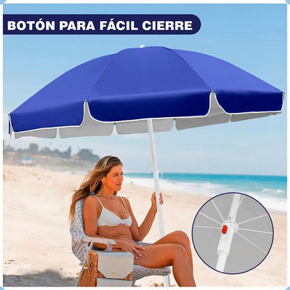 Pack X2 Sombrilla Paraguas Quita Sol Para La Playa 150cm