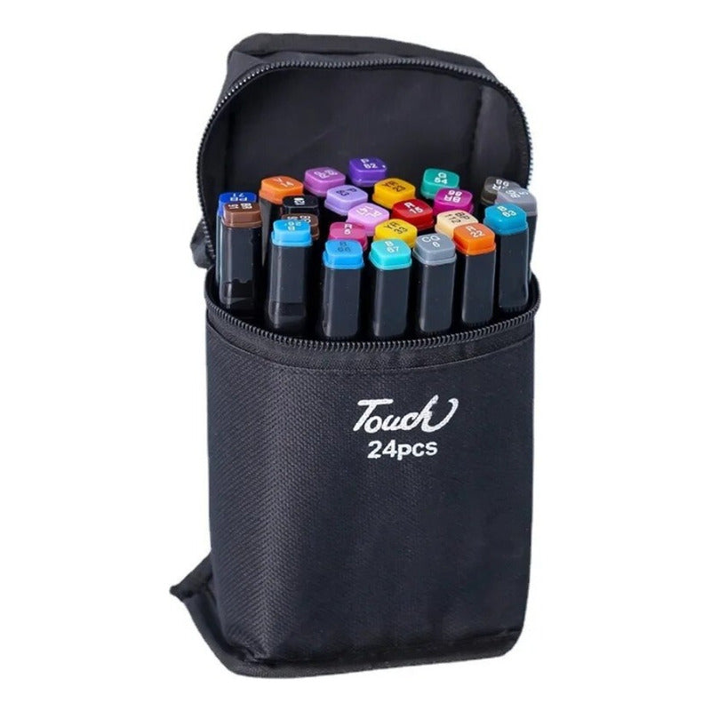 Set Plumones Doble Punta 24 Piezas Plumones Color Brillantes