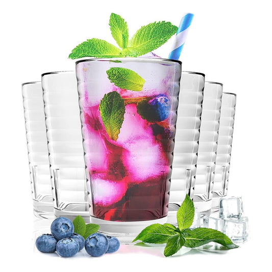 Set 6 Vasos De Vidrio Vasos Vidrio Jugo Juego De Vasos 350ml