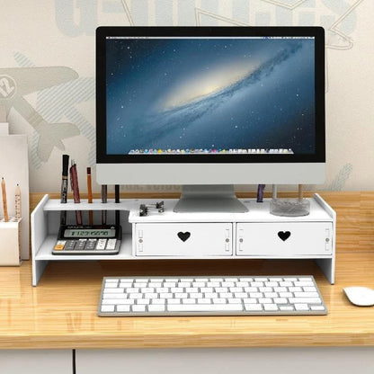Soporte Elevador Para Pc Organizador Escritorio Con Cajones