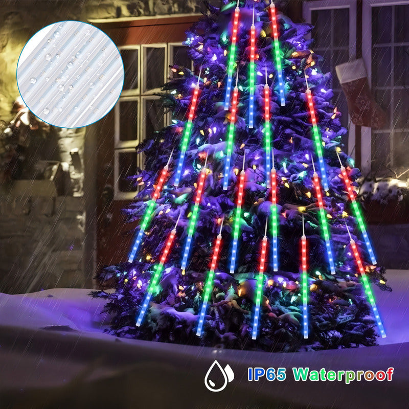 Luces Lluvia De Meteoritos Luces Guirnalda Luces Led Navidad Arcashopping Lluvia De Meteorito Decorativa Navidad Multicolor Cadena De Luces 8 Tubos Cascada De Navidad