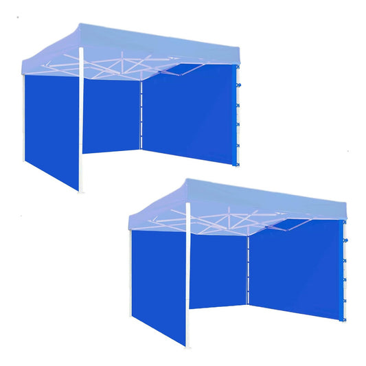 Pack X2 Repuesto Toldo Lona Lateral 3x3 Azul Laterales Toldo