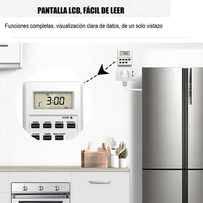Enchufe Timer Digital Programable Temporizado 24h Timer Enchufe Digital 230v 3500w Arcashopping Enchufe Digital Enchufe Programable Temporizador Dimmer 24hrs Enchufe Inteligente