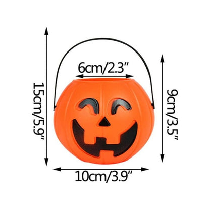 Mini Cubo Calabaza Para Dulces Halloween Cubo Dulce O Truco