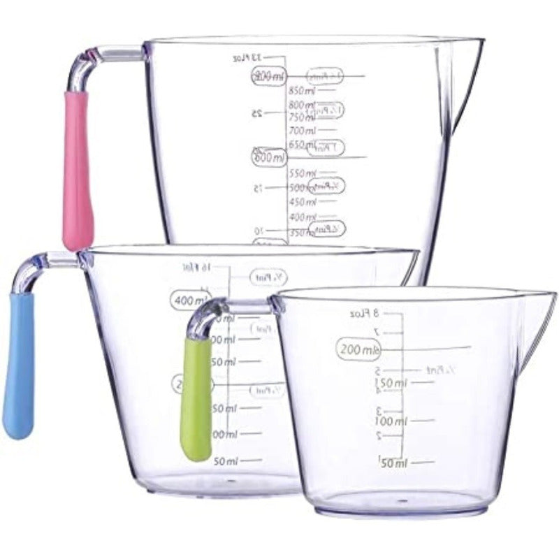 Set 3 Tazas Medidoras Vasos Medidores Jarra De Medir Taza
