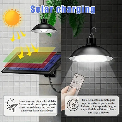 Lampara Led Solar Colgante Con Control 90w Cobertizo De Luz