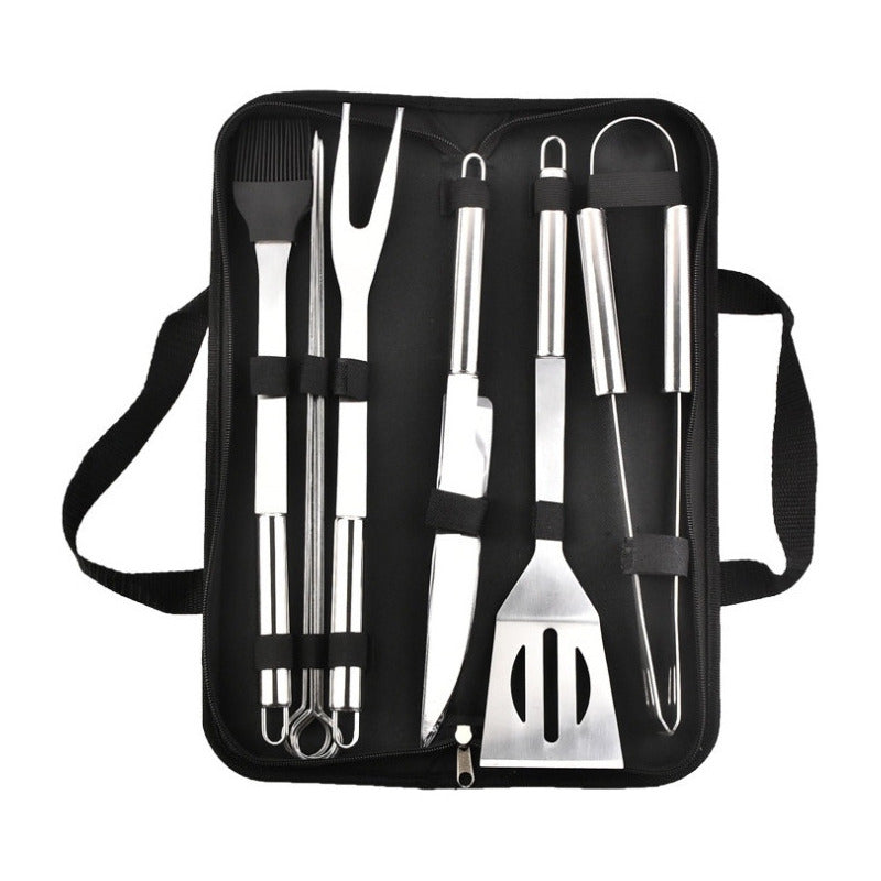Kit Parrillero 9 Piezas Acero Inoxidable Herramientas Asado