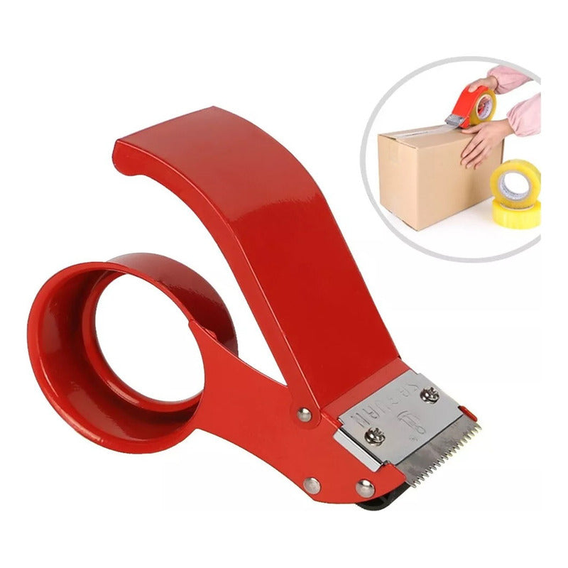 Pack X2 Dispensador De Cinta Adhesiva Metálico Huincha Embal