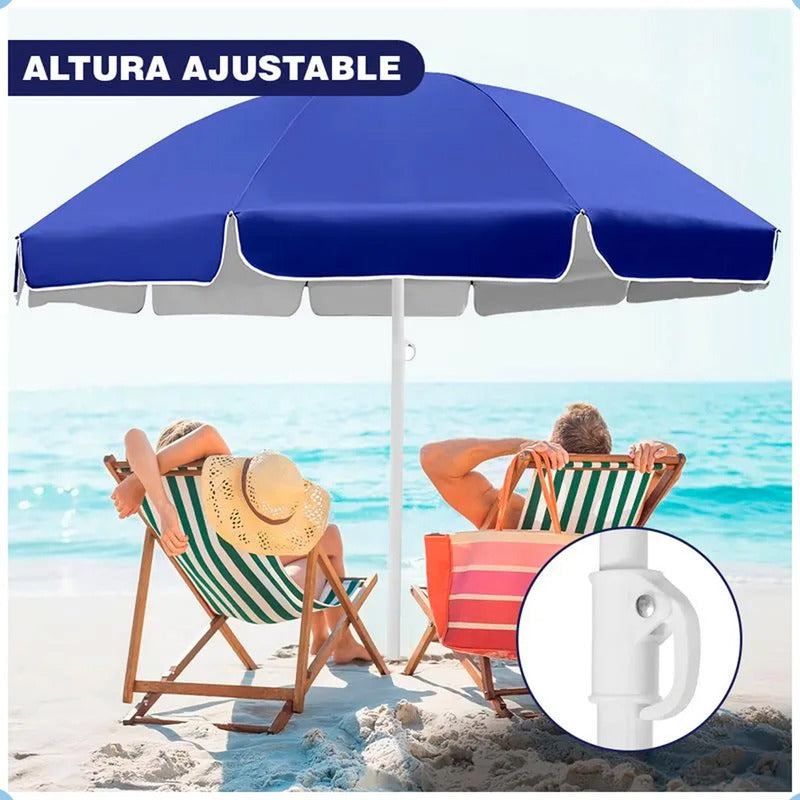 Pack X2 Sombrilla Paraguas Quita Sol Para La Playa 150cm