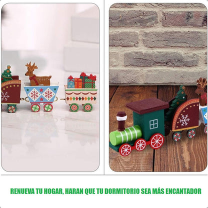 Tren Madera Adornos Navideños Decoración Hogar Navidad Regal