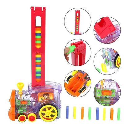 Tren Domino De Juguete Tren Automático Juego Didáctico Color