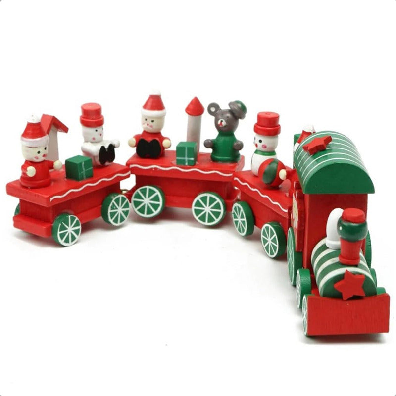 Tren Madera Adornos Navideños Decoración Hogar Navidad Regal