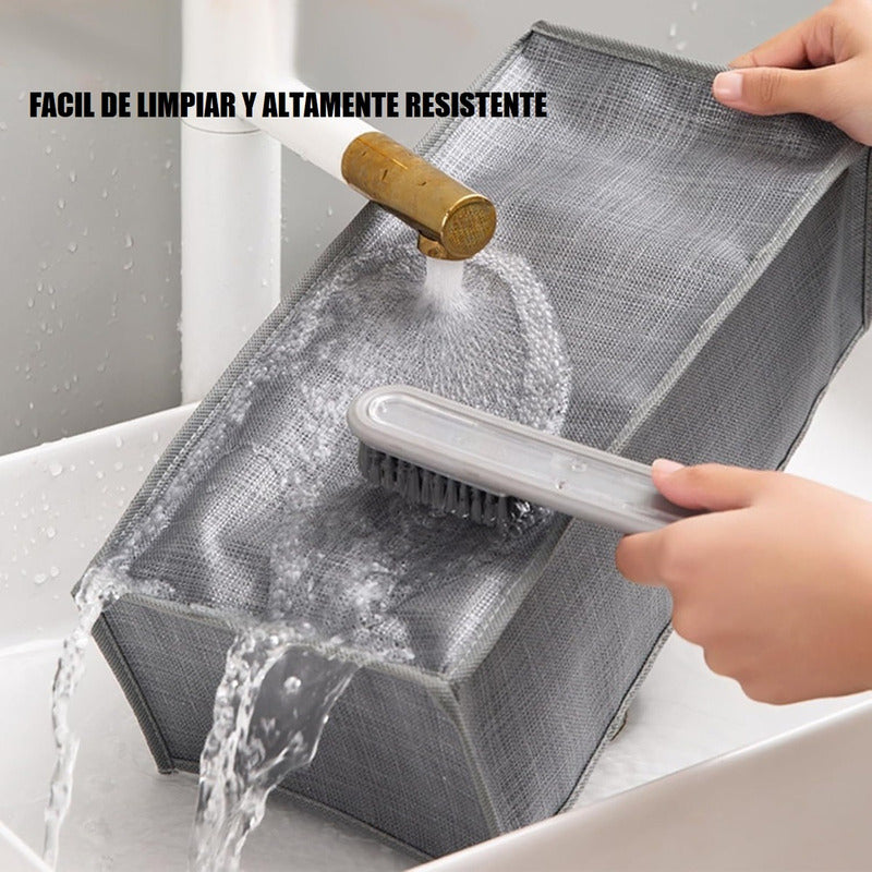 Pack X3 Organizador De Ropa 7 Divisiones Ropa Interior Color Gris