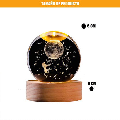 Pack X2 Lámparas De Cristal 3d Lámparas Led Bola De Cristal