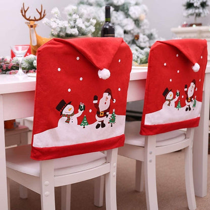 Pack 4 Fundas Navideña Para Respaldo Silla Fundas Para Silla