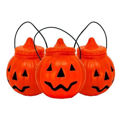 Calabaza Plástica Para Dulces Portátil Halloween Decoración