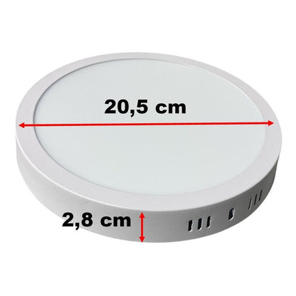 Pack X8 Foco Redondo Foco Led Sobrepuesto 18w Lamparas Techo